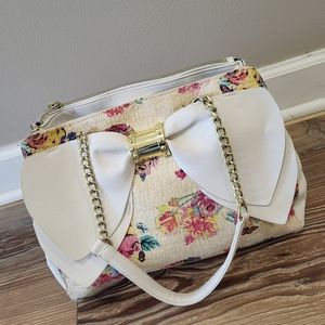 Betsey Johnson floral bow Satchel purse bag